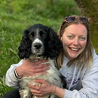 dog in field